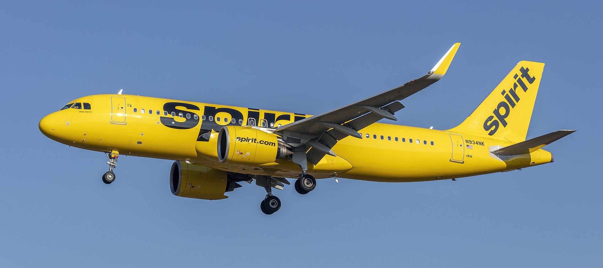 Spirit Airlines aircraft (NK) — aerolínea con rutas internacionales, photo via Wikimedia Commons (Wikipedia summary)